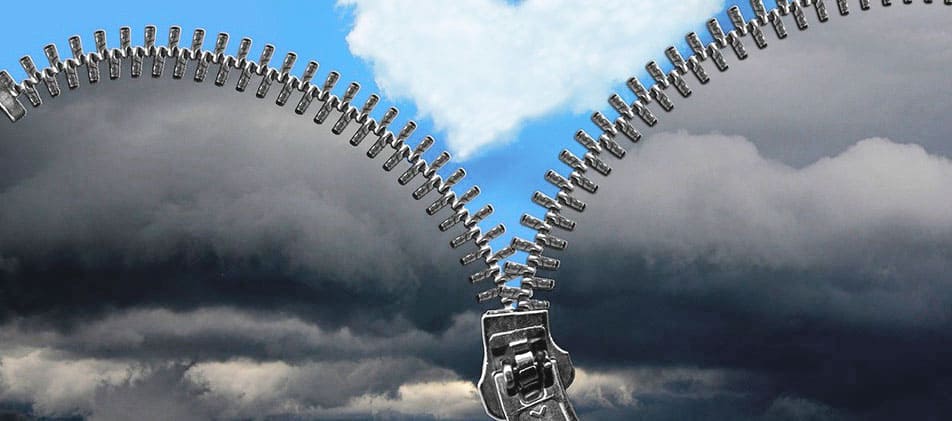 Reißverschluss als Synonym für Privatinsolvenz, Hilft dunkle Schuldenwolken zu auseinander zu ziehen Privatinsolvenz Stuttgart